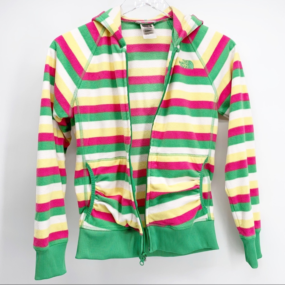 The North Face Striped Glacier Fleece Jacket Large